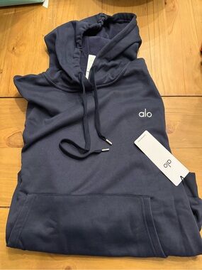 ALO Yoga Navy Hoodie with Logo